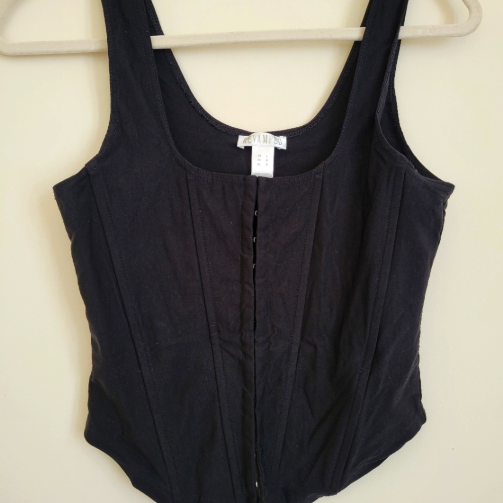 Black Corset Crop Top